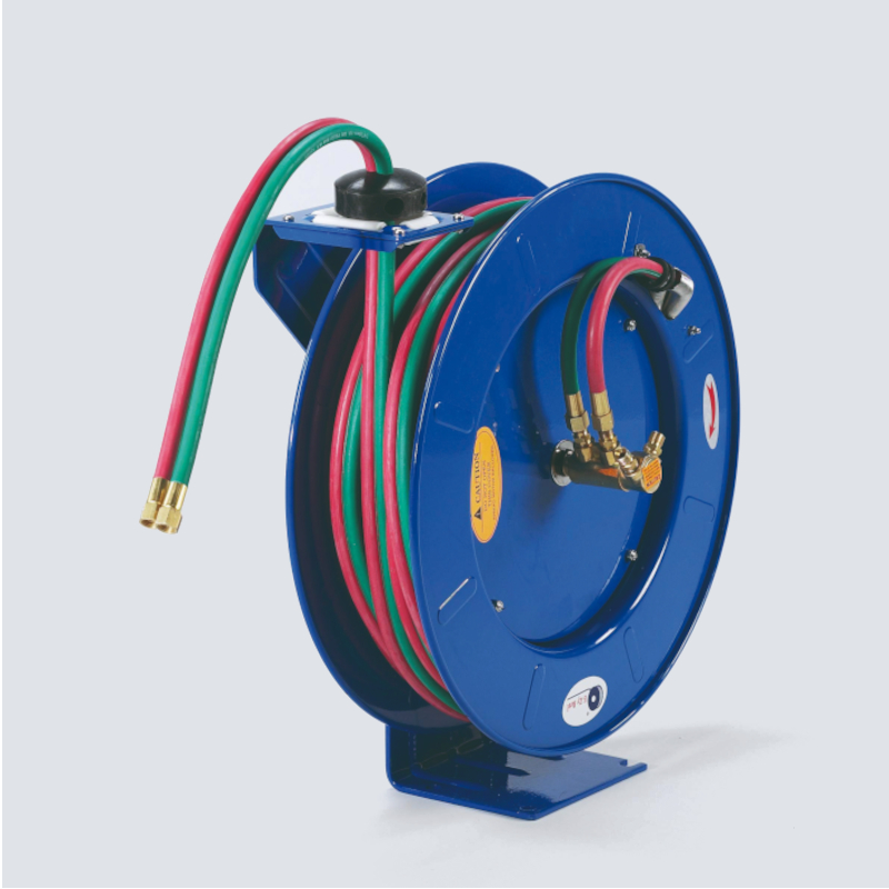 EW8082022-flowconcept-hose-reel-oxy-acetylene.jpg Schlauchaufroller • Doppelschlauch für Sauerstoff-Acetylen-Schweißen – Bild 1