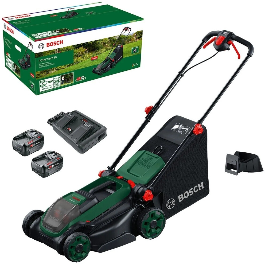 bosch-akku-rasenmaeher-rotak18v2-38-2x-akku-pba-18v-4-0ah Bosch Akku-Rasenmäher ROTAK18V2-38 2x Akku PBA 18V 4.0Ah – Bild 1